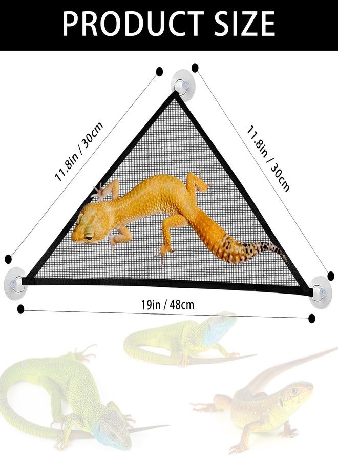 Hokable 2 Pcs Bearded Dragon Lizard Hammock, Triangular, Breathable Mesh, Black, 13" x 13" x 19" - Image 3